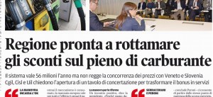 La notizia apparsa oggi sul Messaggero Veneto