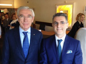 Il presidente di BCC Carnia e Gemonese Duilio Cescutti con il direttore Gabriele Bellon