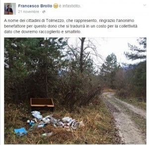 francesco brollo rifiuti post caneva