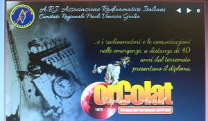 Presentazione del diploma a carattere temporaneo denominato Orcolat istituito dal Comitato regionale A.R.I. FVG, a 40 anni dal terremoto del Friuli, nella sede della Protezione civile - Palmanova 14/04/2016