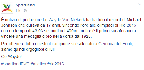 sport gemona rio van niekerk