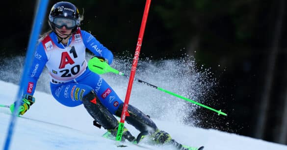 Una scivolata frena la corsa di Lara Della Mea