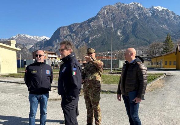 Eventi 50° Terremoto, sopralluogo alla caserma Goi-Pantanali di Gemona