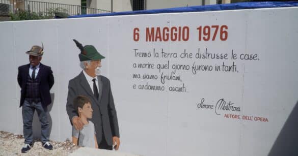 VIDEO – Magnano ricorda l’Orcolat: murale e musica per i 50 anni dal sisma
