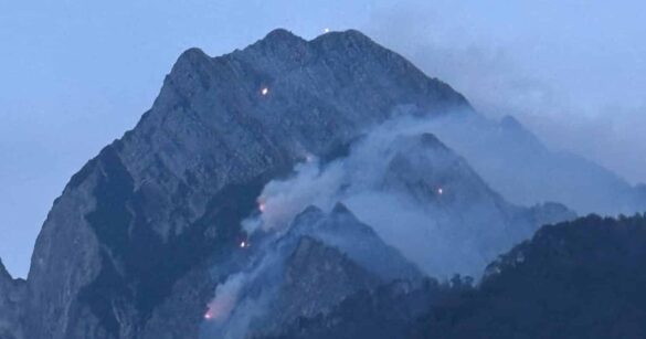 Incendi: sull’Amariana il fronte corre in quota; massima attenzione anche per il Palavierte
