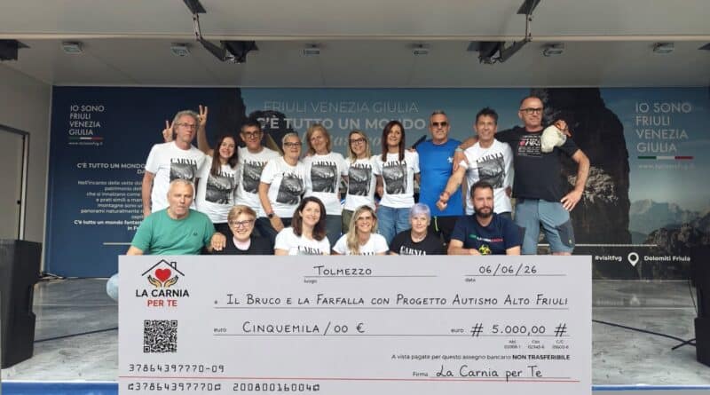 CorriCarnia consegna 20.000 euro alla solidarietà: il ricavato sul territorio