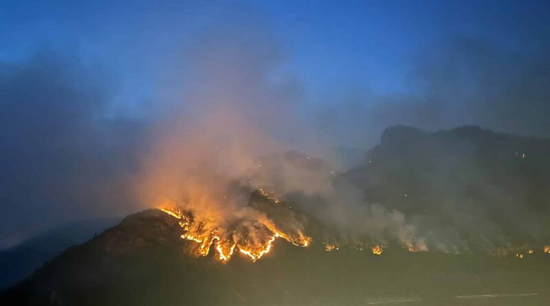 Amariana, la battaglia contro le fiamme riparte all’alba: ancora attivo il vasto incendio