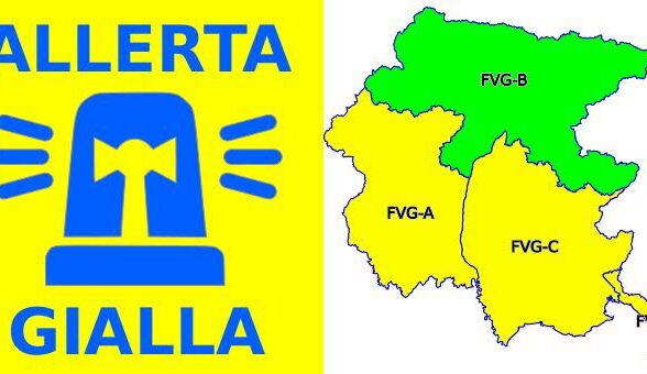 Temporali forti e piogge intense, scatta l’allerta gialla in Friuli Venezia Giulia