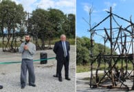 Dall’artista Davide Ronco un’opera realizzata con il materiale proveniente dai boschi incendiati dell’Amariana