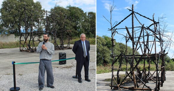 Dall’artista Davide Ronco un’opera realizzata con il materiale proveniente dai boschi incendiati dell’Amariana
