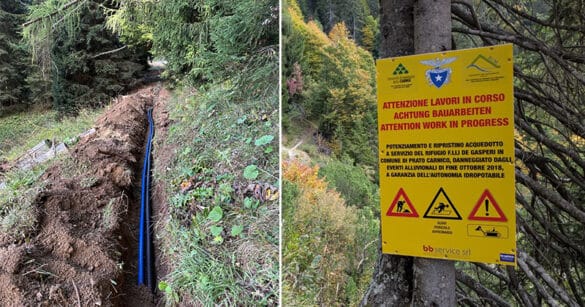 In corso i lavori per garantire l’approvvigionamento idrico al Rifugio De Gasperi